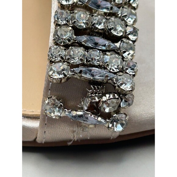 Jewel Badgley Mischka Women's James Block Heel Sandals Champagne Rhinestone 7 - Picture 7 of 8